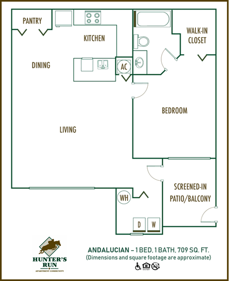 1 Bed 1 Bath Floor Plan at Hunters Run, Florida, 32068